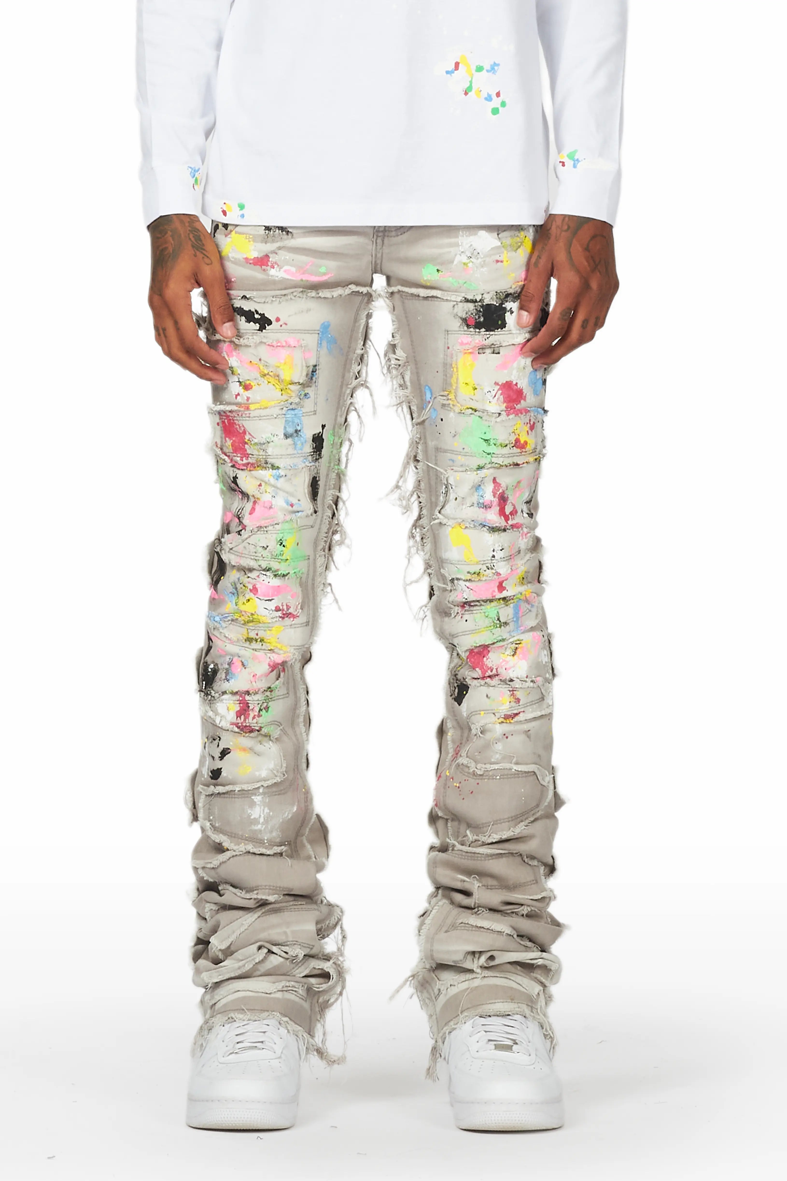 Sebat Grey Painter Super Stacked Jean Dynamic Men's High