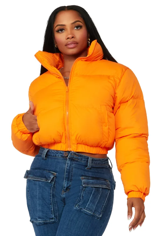 Nala Orange Puffer Jacket Sophisticated Men's 