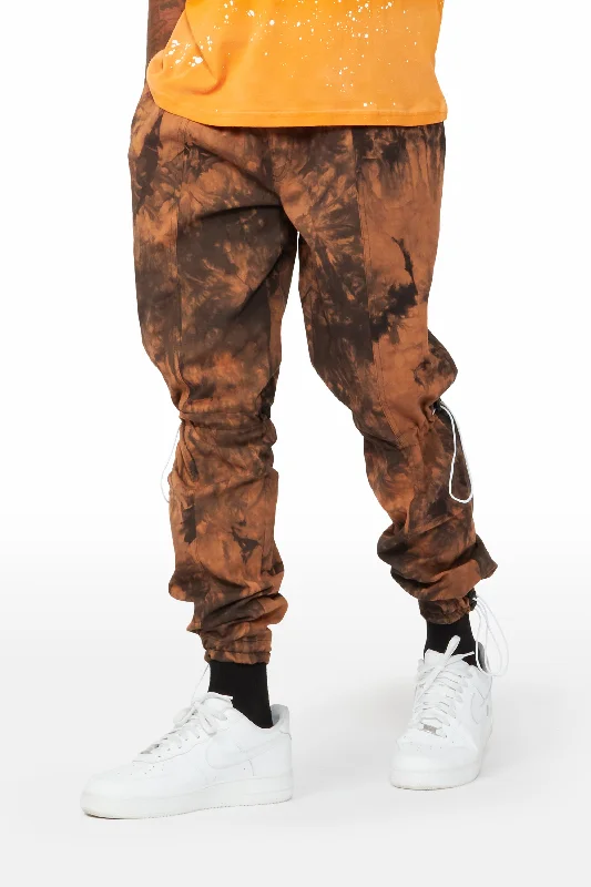 Archer Brown Tie Dye Jogger Casual Men's Short