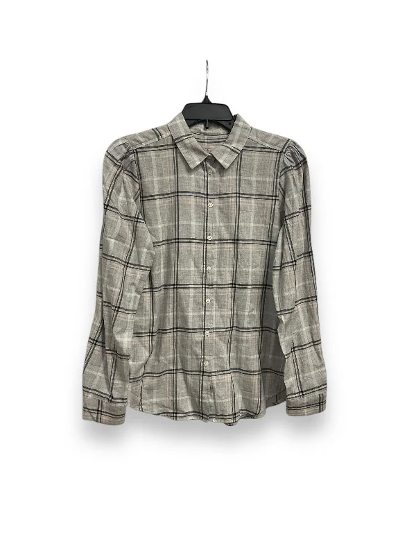 Top Long Sleeve By Loft In Plaid Pattern, Size: S Unique Men's Upcycled