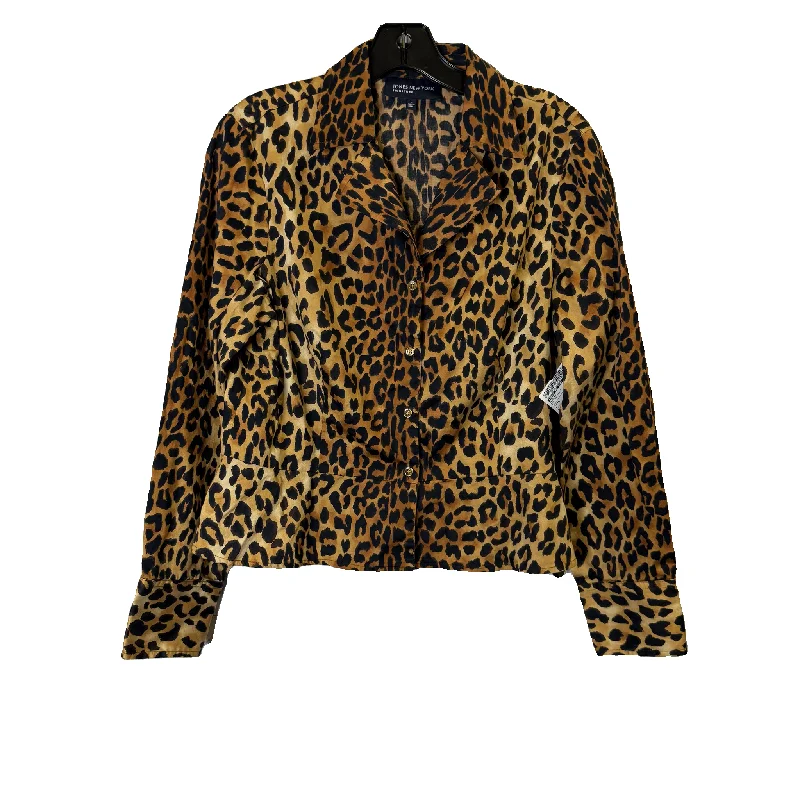 Top Long Sleeve By Jones New York In Animal Print, Size: L Polished Men's Satin