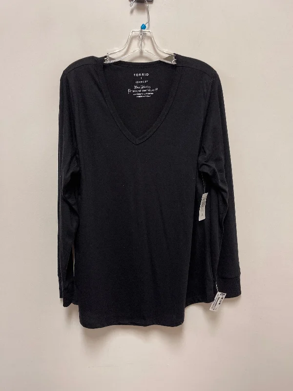 Top Long Sleeve Basic By Torrid In Black, Size: 1x Refined Men's European