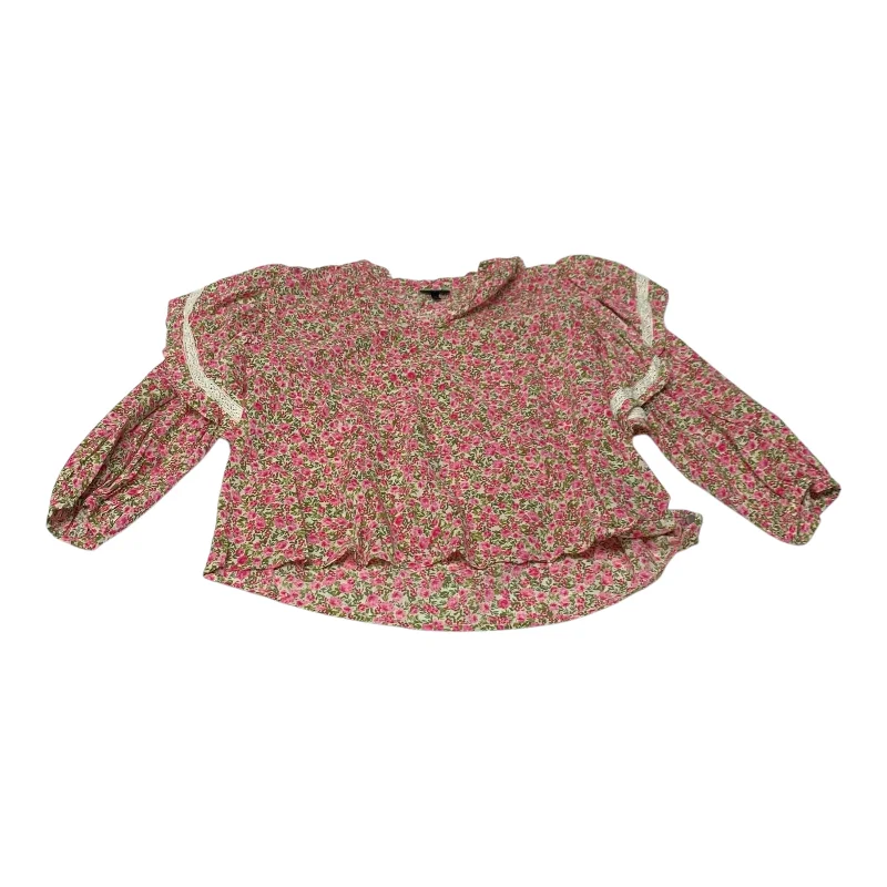 Top Long Sleeve By Who What Wear In Pink, Size: S Casual Men's Short