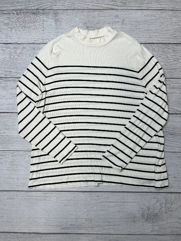 Striped Top Long Sleeve Basic Ava & Viv, Size 3x Laid