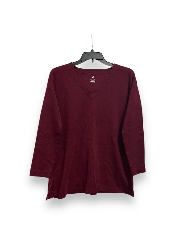 Top Long Sleeve Basic By J. Jill In Maroon, Size: Xs Dynamic Men's High