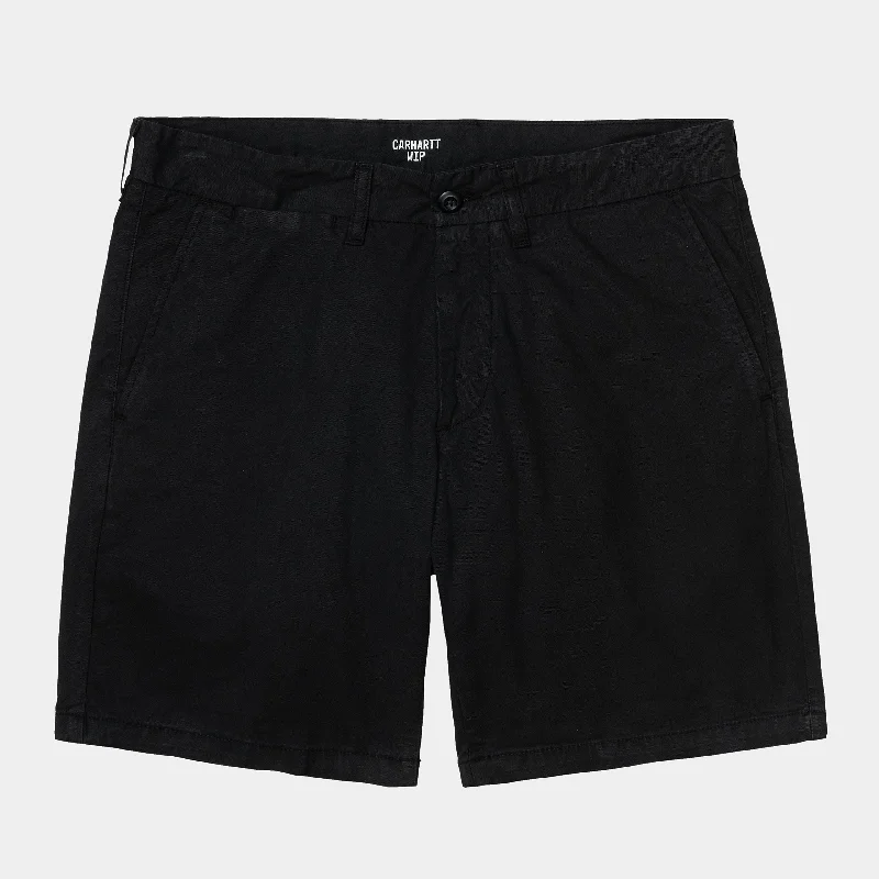 Carhartt John Short Garment Dyed Black Polished Men's Satin