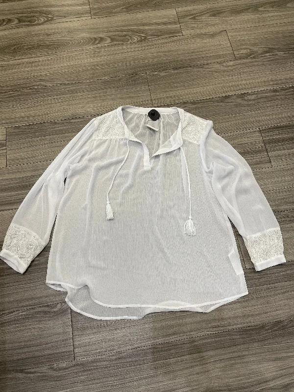 Top Long Sleeve By Ariat In White, Size: Xxl Bold Men's Statement