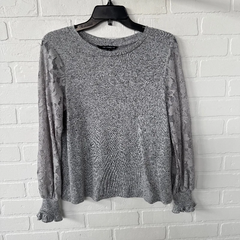 Top Long Sleeve By Zac And Rachel In Grey, Size: Mp Traditional Men's Wool