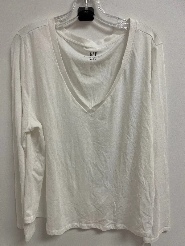 Top Long Sleeve By Gap In White, Size: 2x Refined Men's European