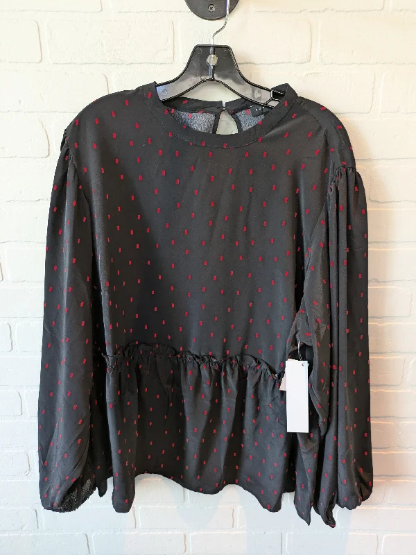 Top Long Sleeve By Sanctuary In Black & Red, Size: 2x Practical Men's Multi