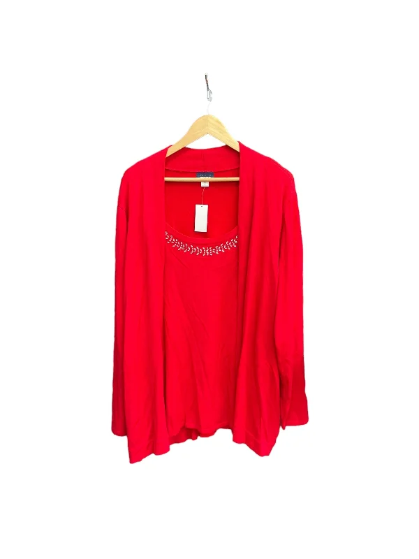 Red Top Long Sleeve Basic Editions, Size 3x Masculine Men's 