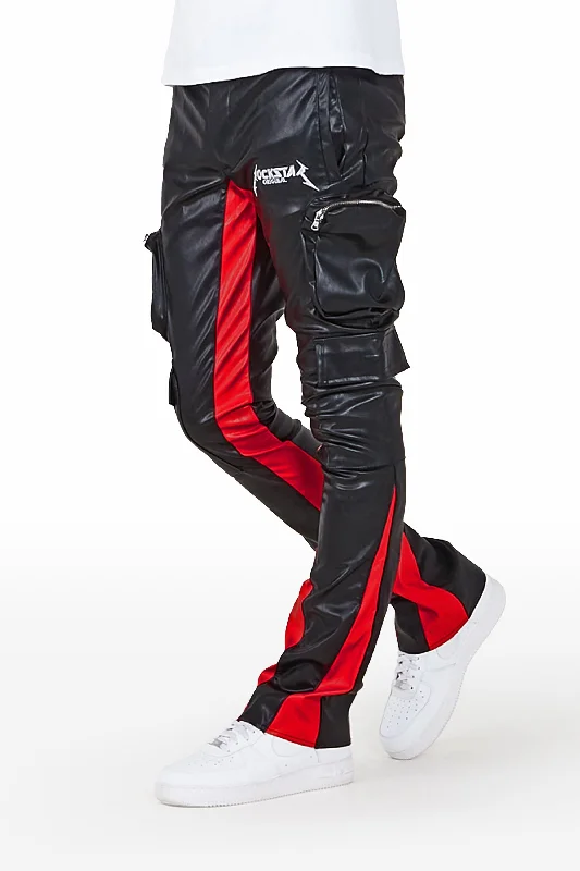 Lawson Black/Red Stacked Flare Pants Streetwear Style