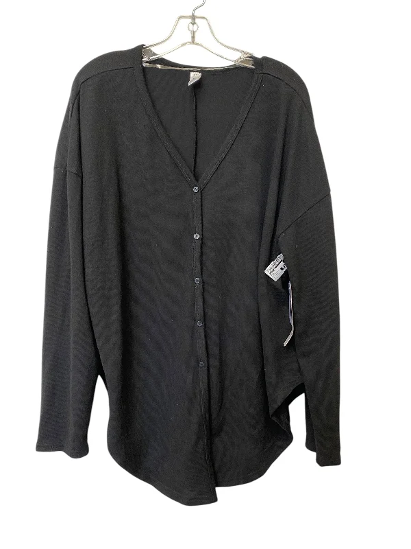 Top Long Sleeve By Just Be In Black, Size: Xl Earthy Men's Hemp