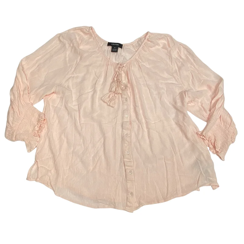 Top Long Sleeve By Karen Kane In Pink, Size: 2x Luxurious Men's High