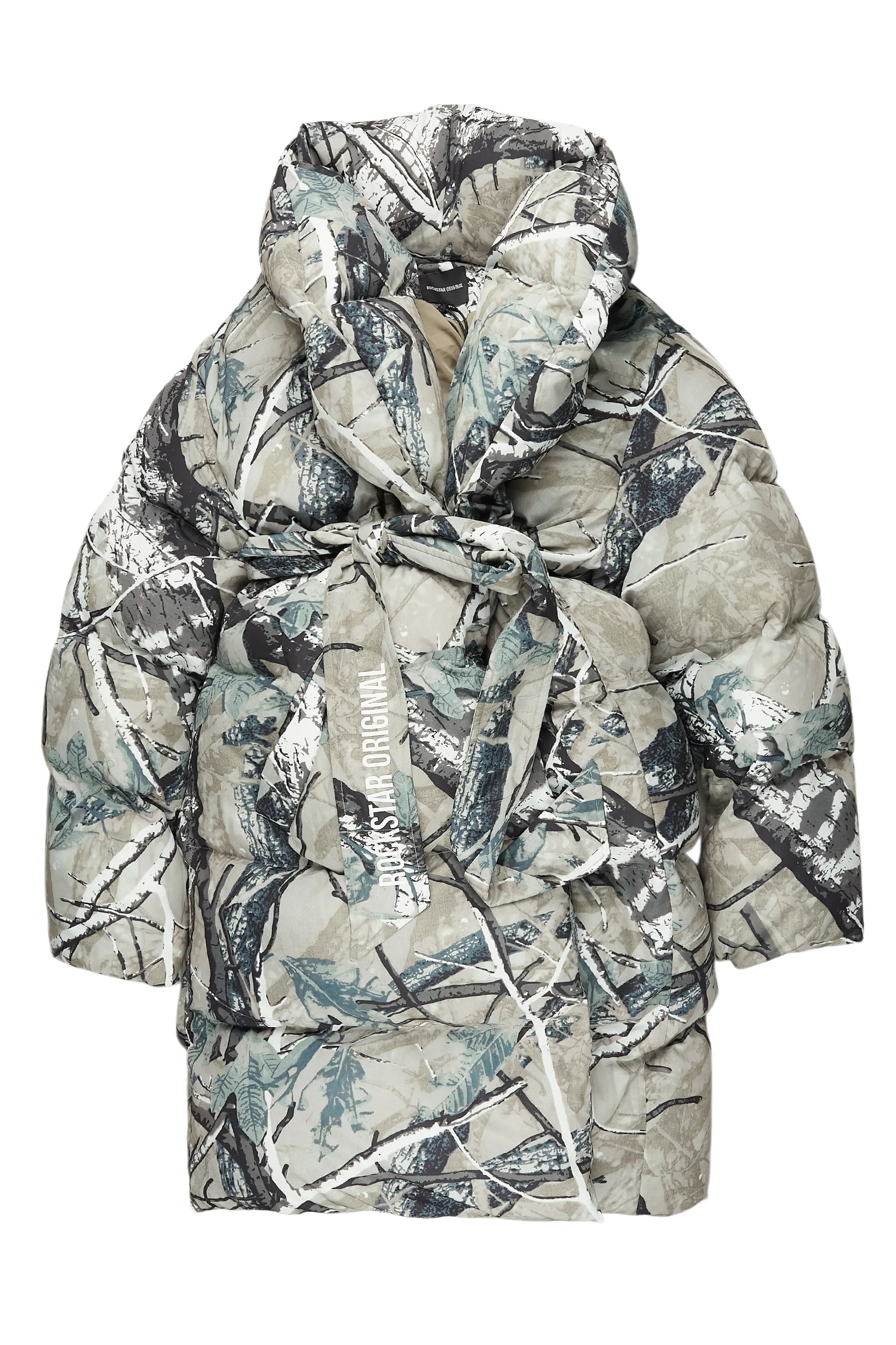 Sehrazat Tree Camo Long Wrap Puffer Jacket Modern Men's 