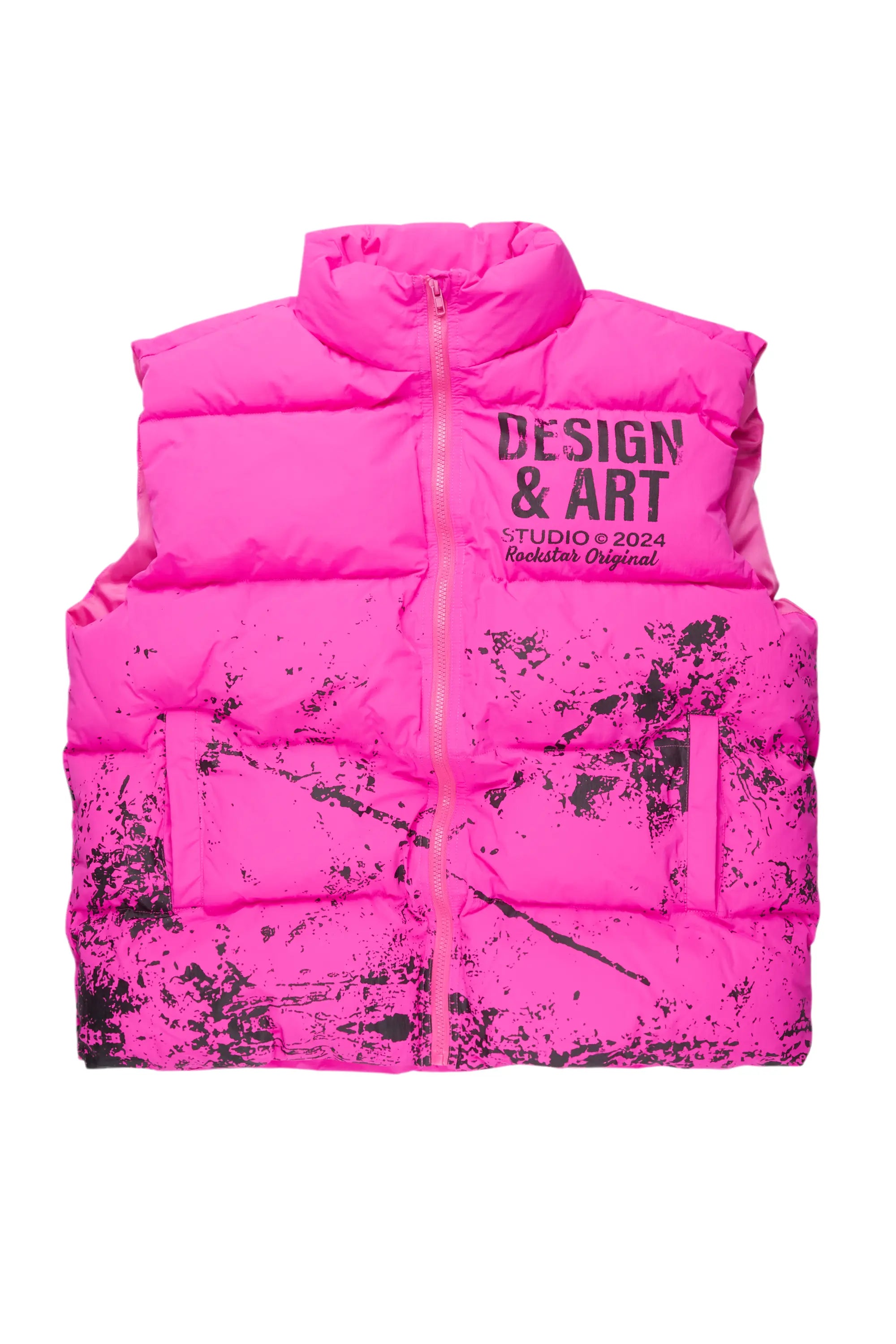 Lamanda Hot Pink Puffer Vest Trendy Men's Bucket