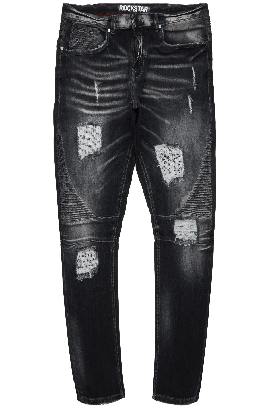 Theodore Grey Biker Slim Fit Jean Sleek Men's Metallic