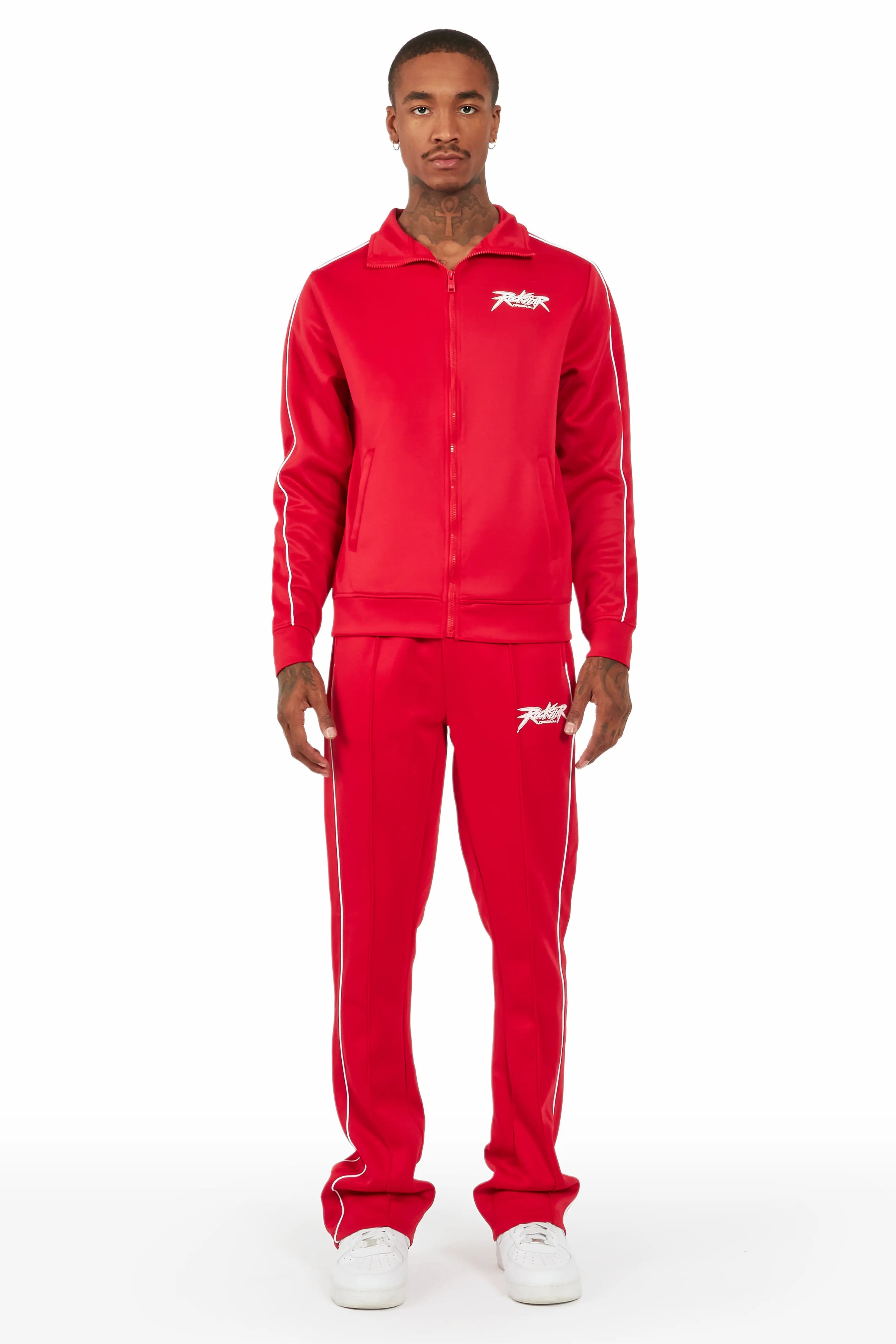 Gable Red Track Set Streetwear Style