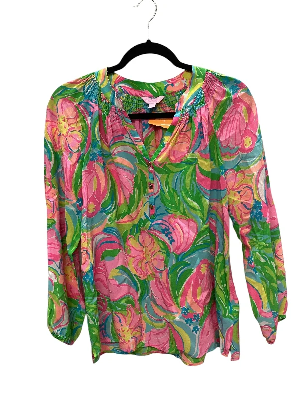 Top Long Sleeve By Lilly Pulitzer In Multi-colored, Size: S Vintage Men's 1970S Disco