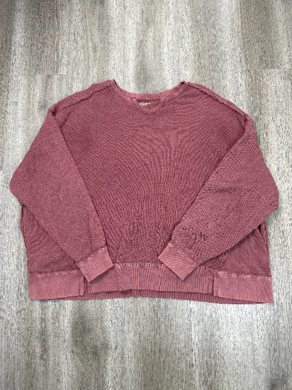 Top Long Sleeve By Arizona In Mauve, Size: S Unique Men's Upcycled