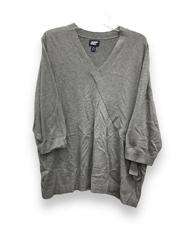 Grey Top Long Sleeve Lands End, Size 3x Dynamic Men's Glow