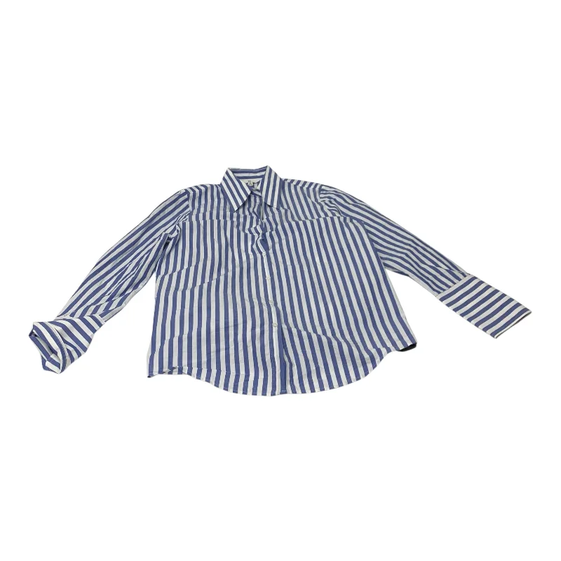 Top Long Sleeve By Banana Republic In Blue & White, Size: M Unique Men's Patch