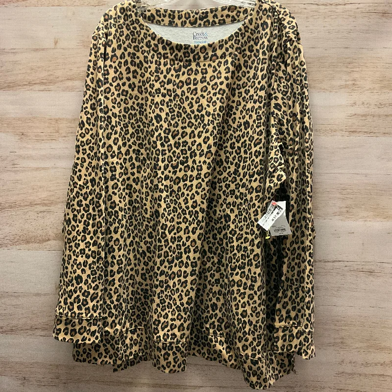 Top Long Sleeve By Croft And Barrow In Animal Print, Size: 4x Unique Men's Patch