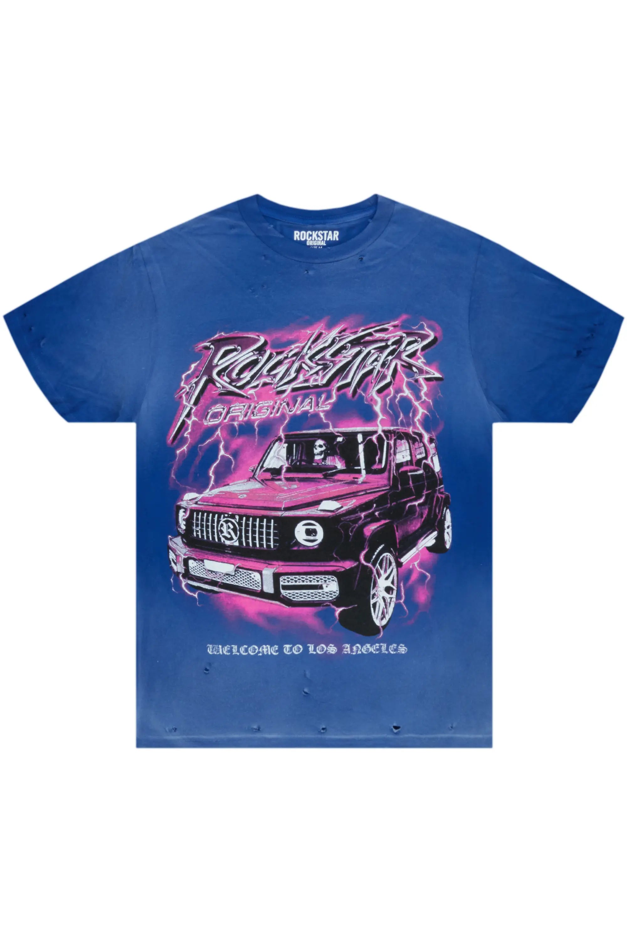 Car Blue Oversized Tee Refined Men's Velvet