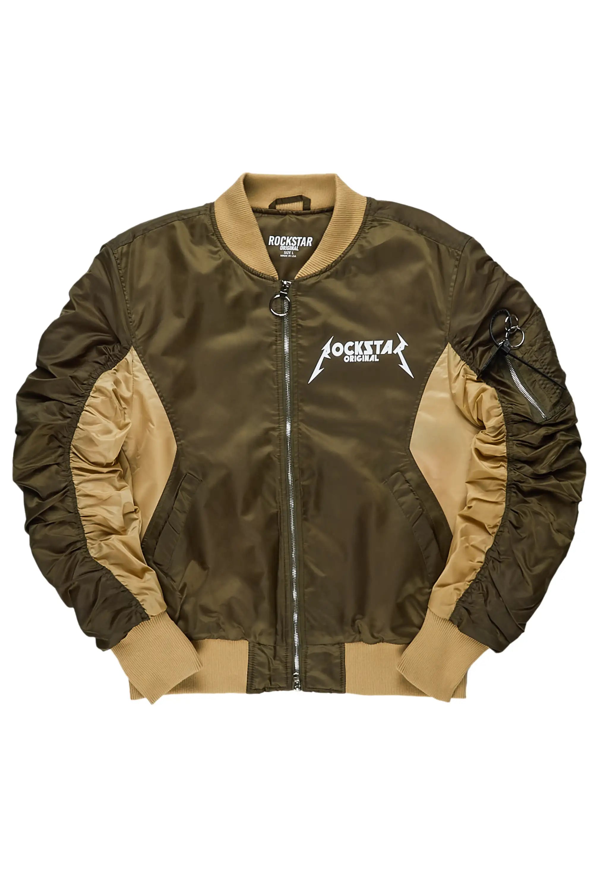 Kavita Olive/Khaki Bomber Jacket Sharp Men's Italian