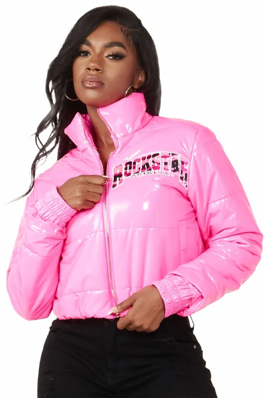 Keepin' Secrets Fuchsia Puffer Jacket Artistic Men's Avant