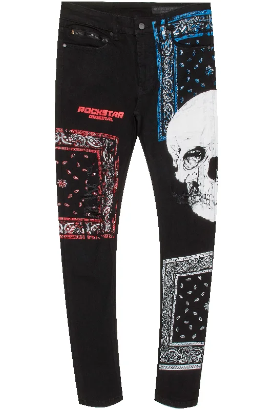 Billie Printed Jean-Black Edgy Men's Punk