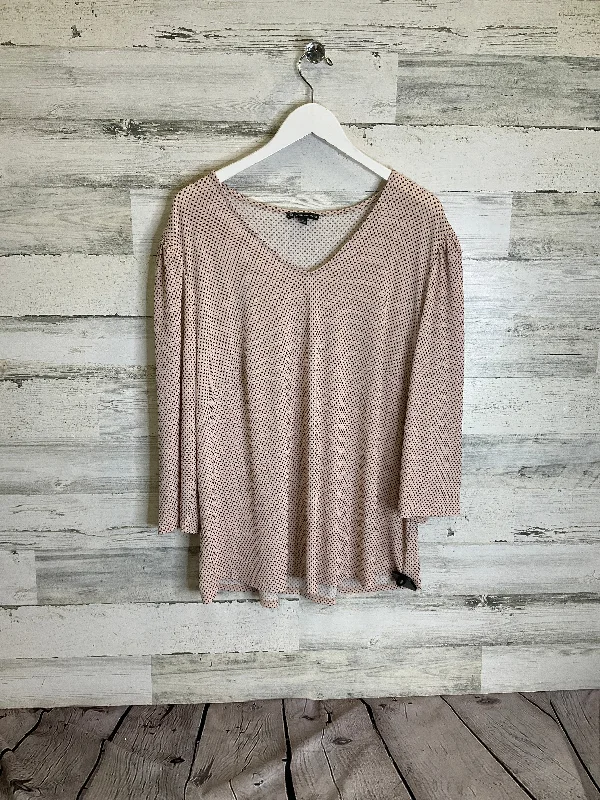 Top 3/4 Sleeve By Adrianna Papell In Beige, Size: 2x Confident Men's High