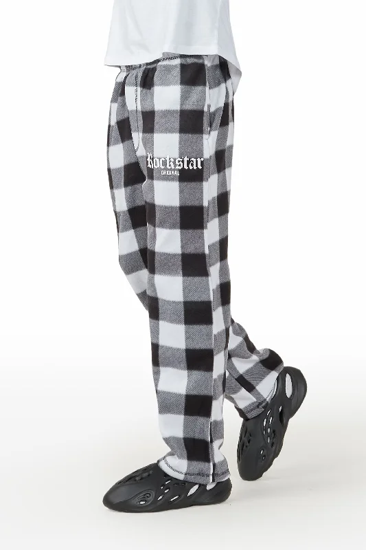 Nigel Black/White Plaid Pajamas Refined Men's Velvet