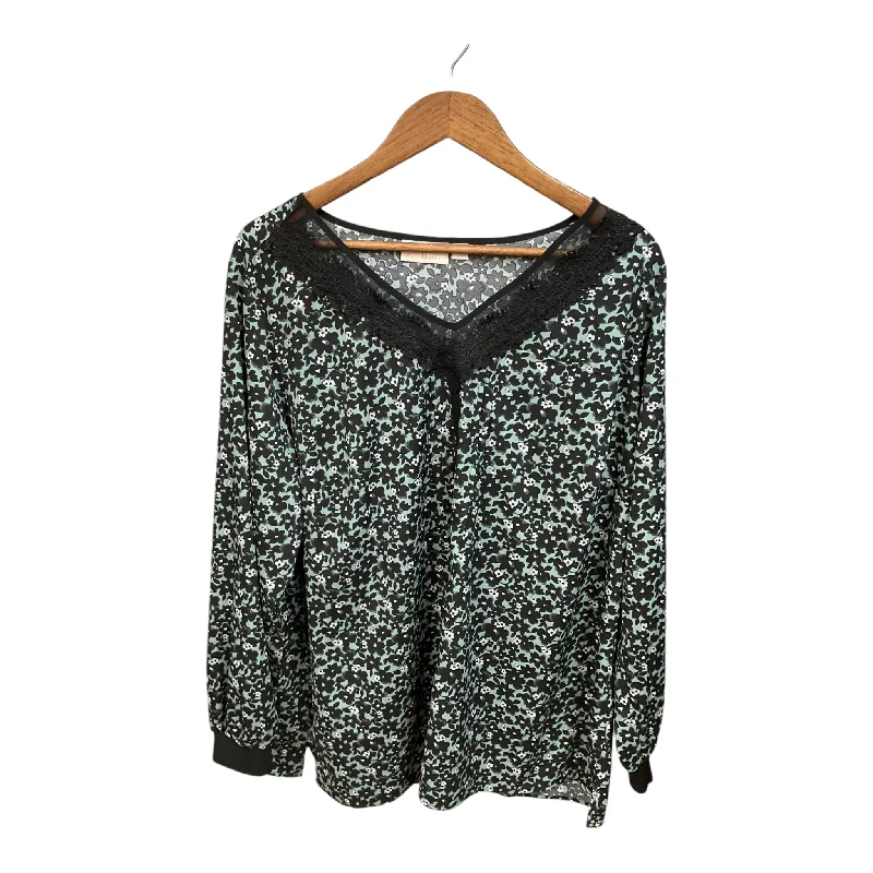 Top Long Sleeve Basic By Cmc In Floral Print, Size: 2x Business