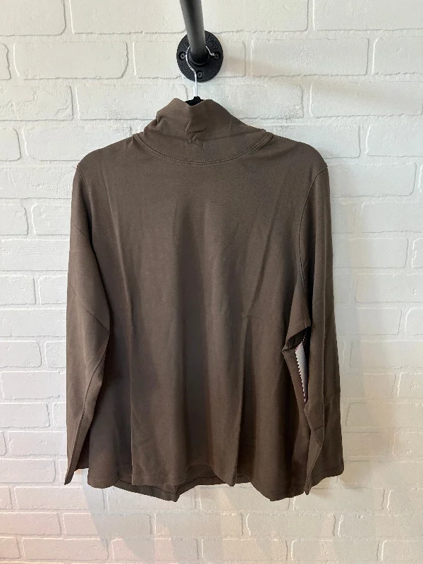 Top Long Sleeve By Lands End In Brown, Size: 2x Tailored