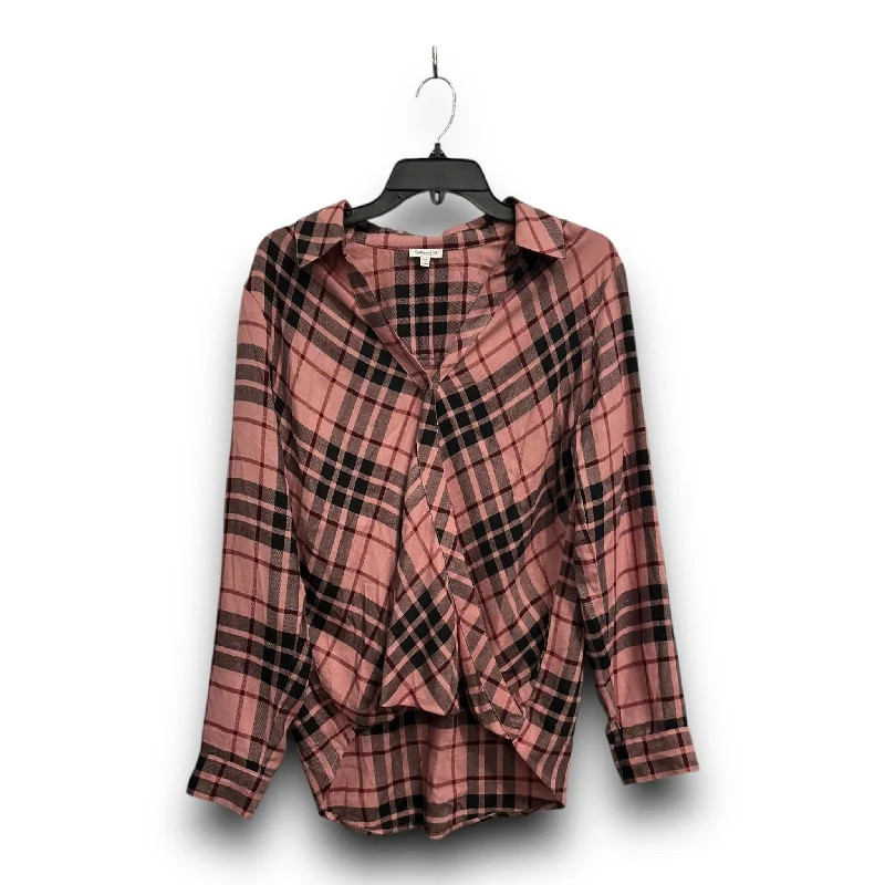 Top Long Sleeve By Splendid In Plaid Pattern, Size: M Masculine Men's 