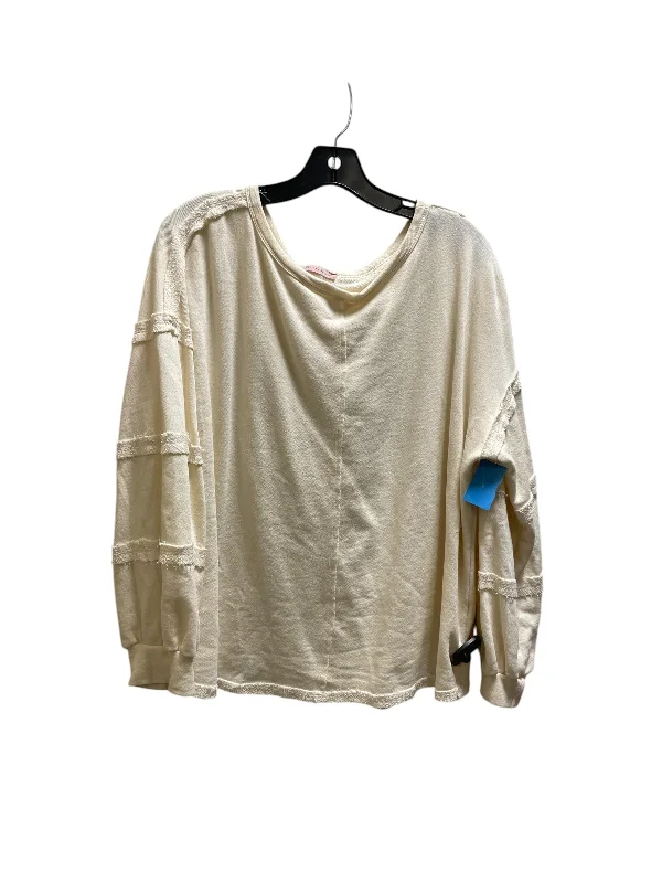 Top Long Sleeve By Ces Femme In Cream, Size: L Youthful Men's Pop