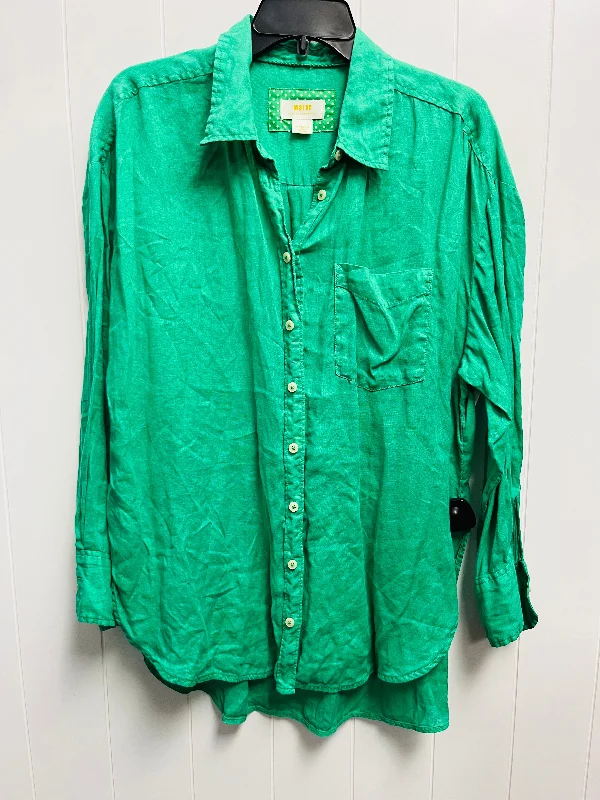 Top Long Sleeve By Anthropologie In Green, Size: M Stylish Men's Neon