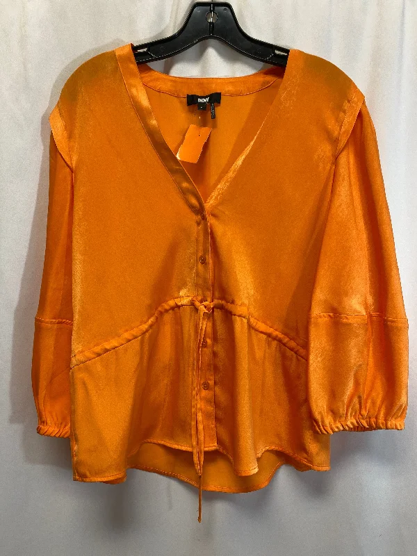 Top 3/4 Sleeve By Dkny In Orange, Size: M Cool Men's Skate