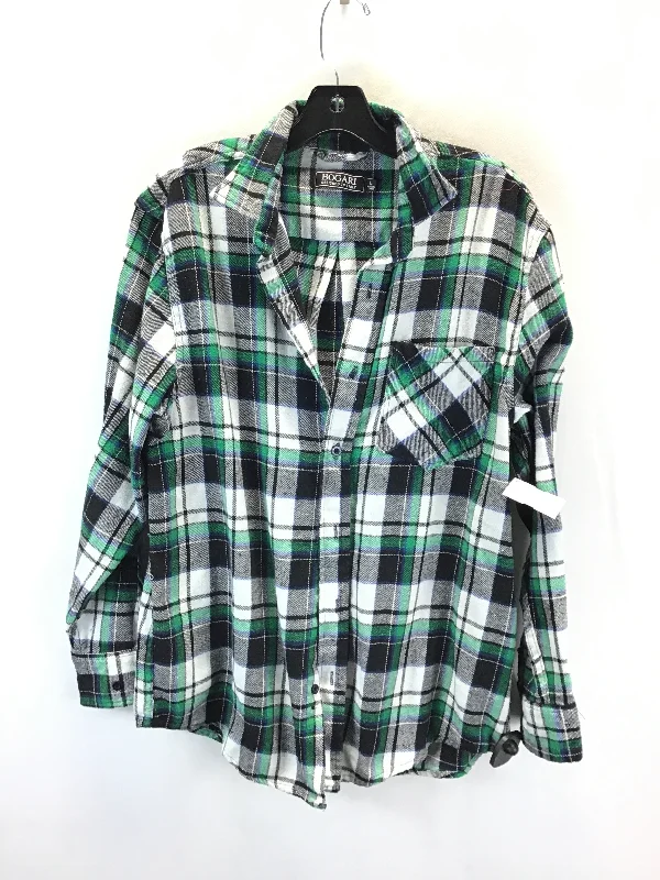 Top Long Sleeve By Clothes Mentor In Plaid Pattern, Size: L Casual Men's Loose