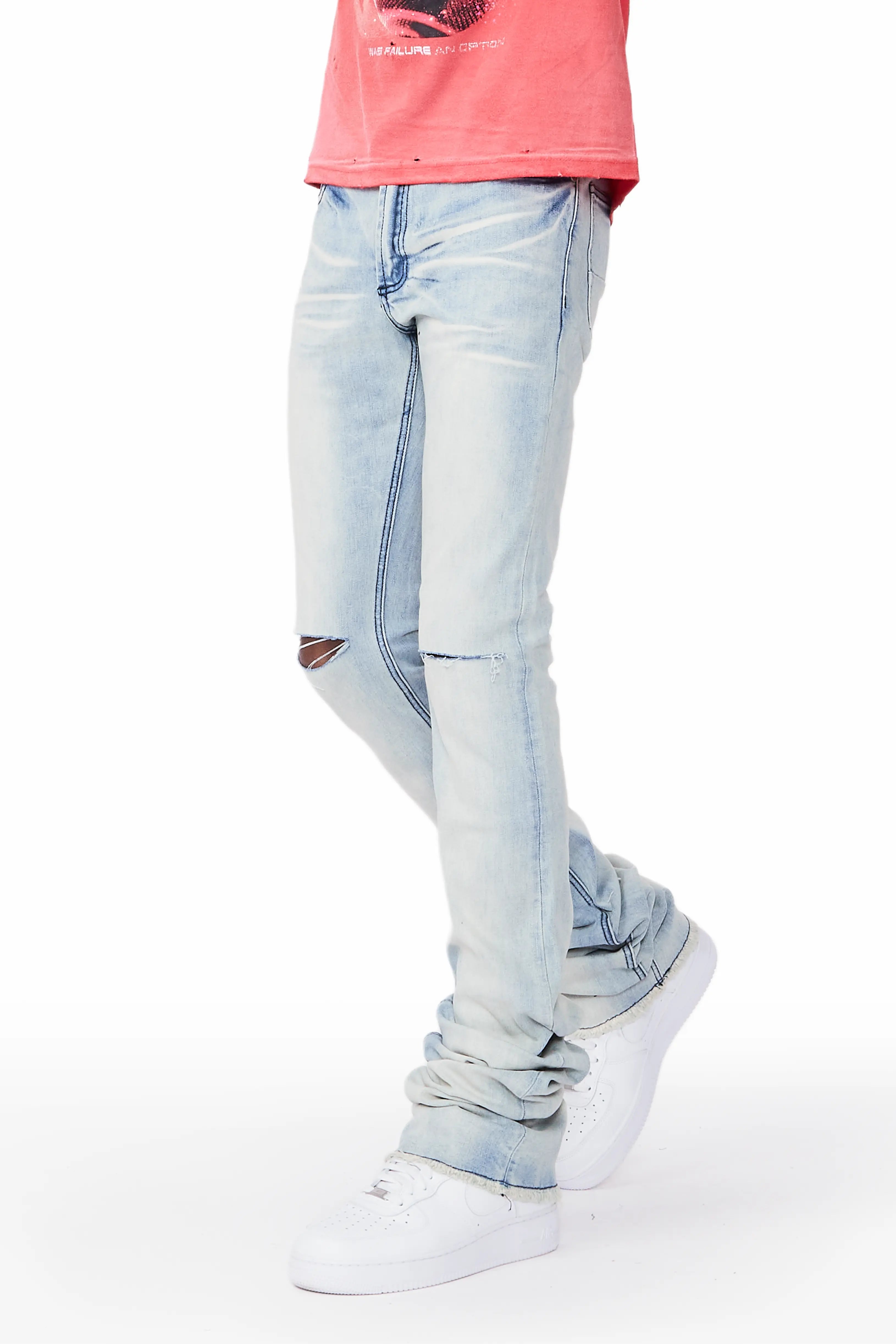 Josiah Blue Super Stacked Flare Jean Dynamic Men's Moto