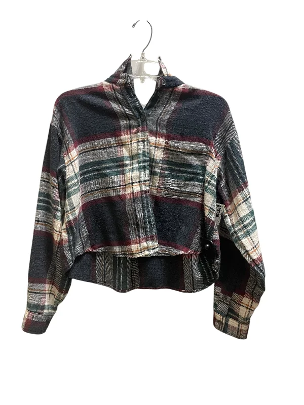 Top Long Sleeve By American Eagle In Plaid Pattern, Size: S Cclassic Men's Tweed