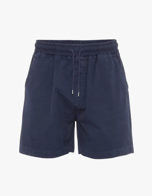 Colorful Standard Twill Shorts Navy Blue Elegant Men's Formal 