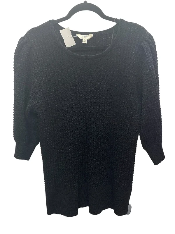 Top 3/4 Sleeve By Terra & Sky In Black, Size: 3x Elegant Men's Cashmere