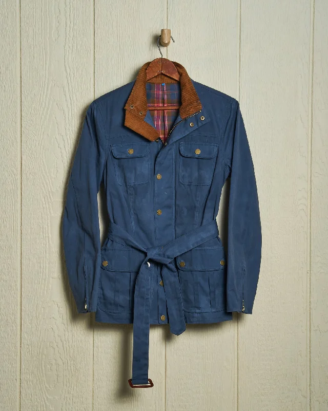 Aberdeen Jacket in Navy Waxed Canvas