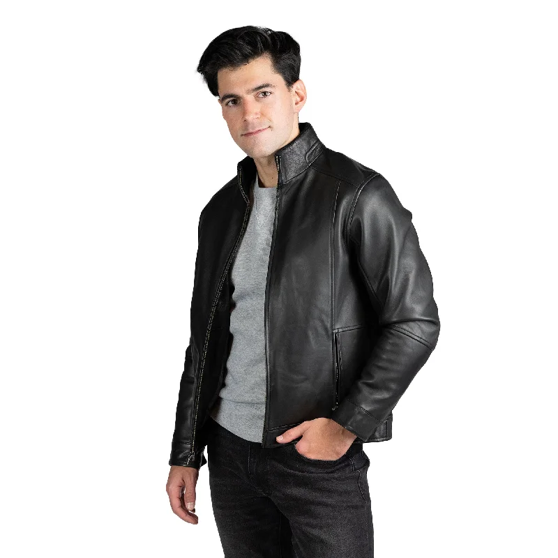 Lambskin Leather Jacket - Black