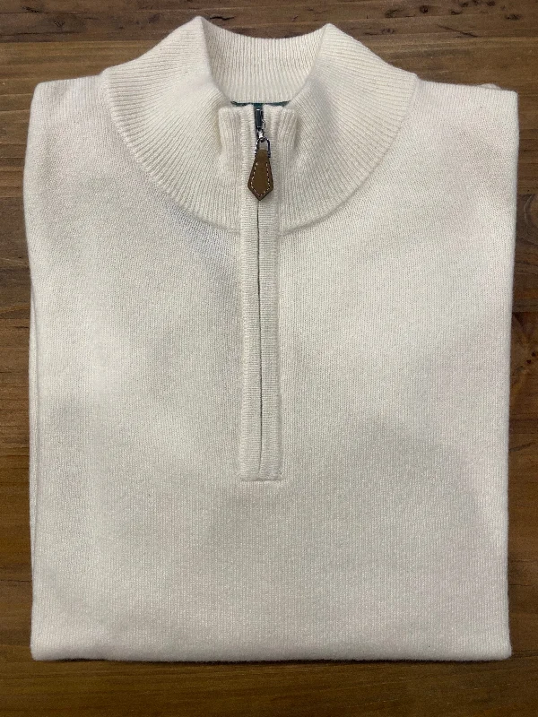 Alan Paine Hanbury 1/2 Zip Mock Neck Cashmere Sweater