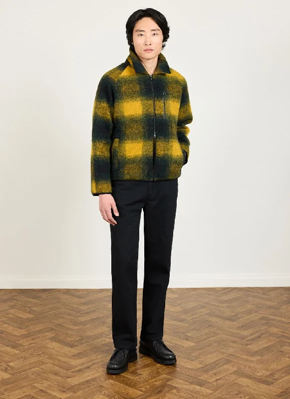 Check Anderson Wool Fleece | Wool | Mustard