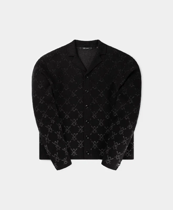 Black Kirabo Gradient Knit Boxy Cardigan