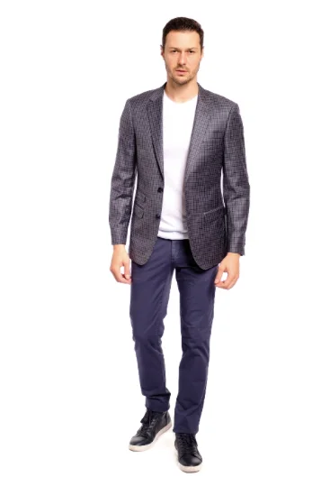 Slim Fit Blue Grey Box Sport Jacket GB-SJ-Reda-F1